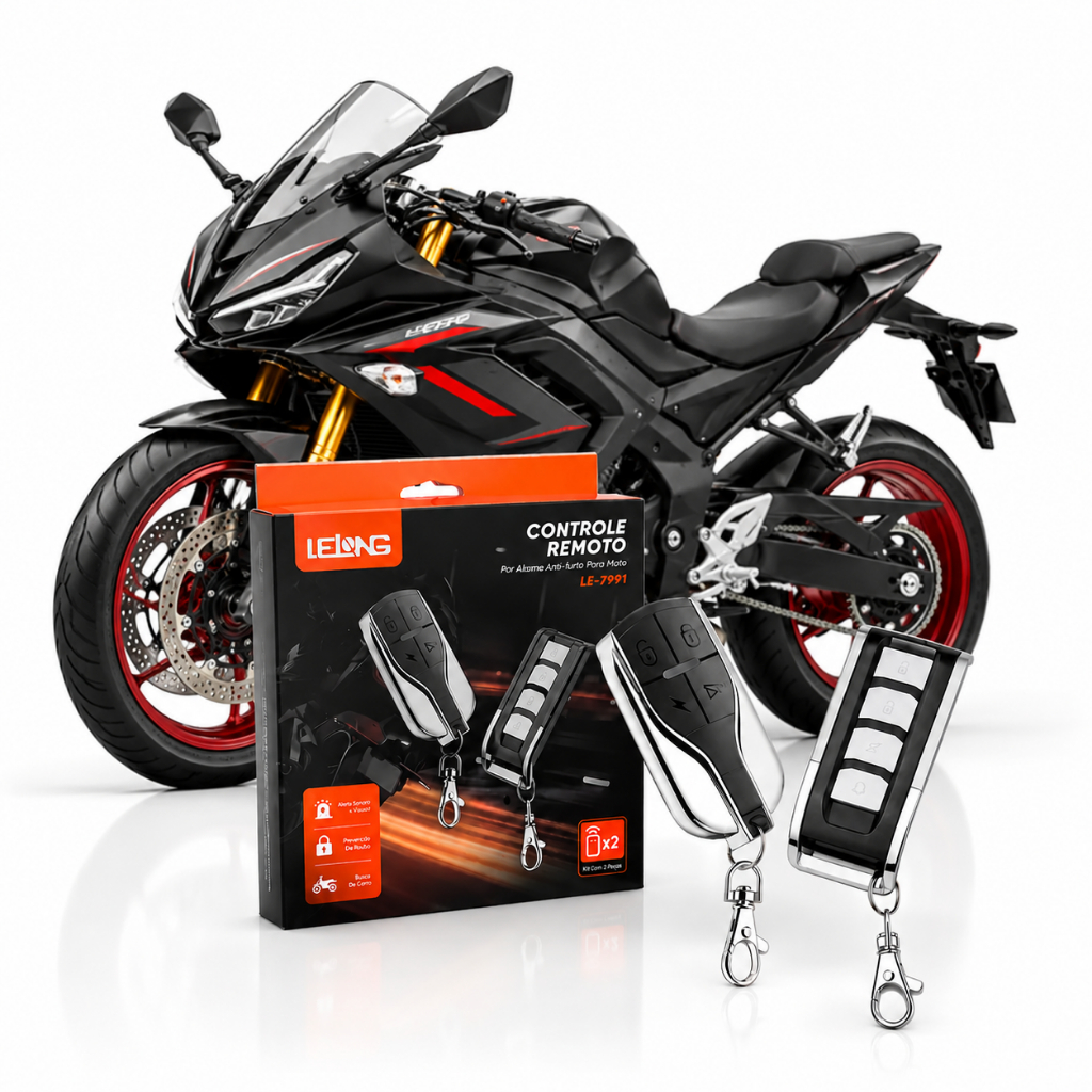Alarme Antifurto para Motocicleta 12V com Controle Módulo Chave Buzina e Sistema de Parada de Partida do Motor Universal