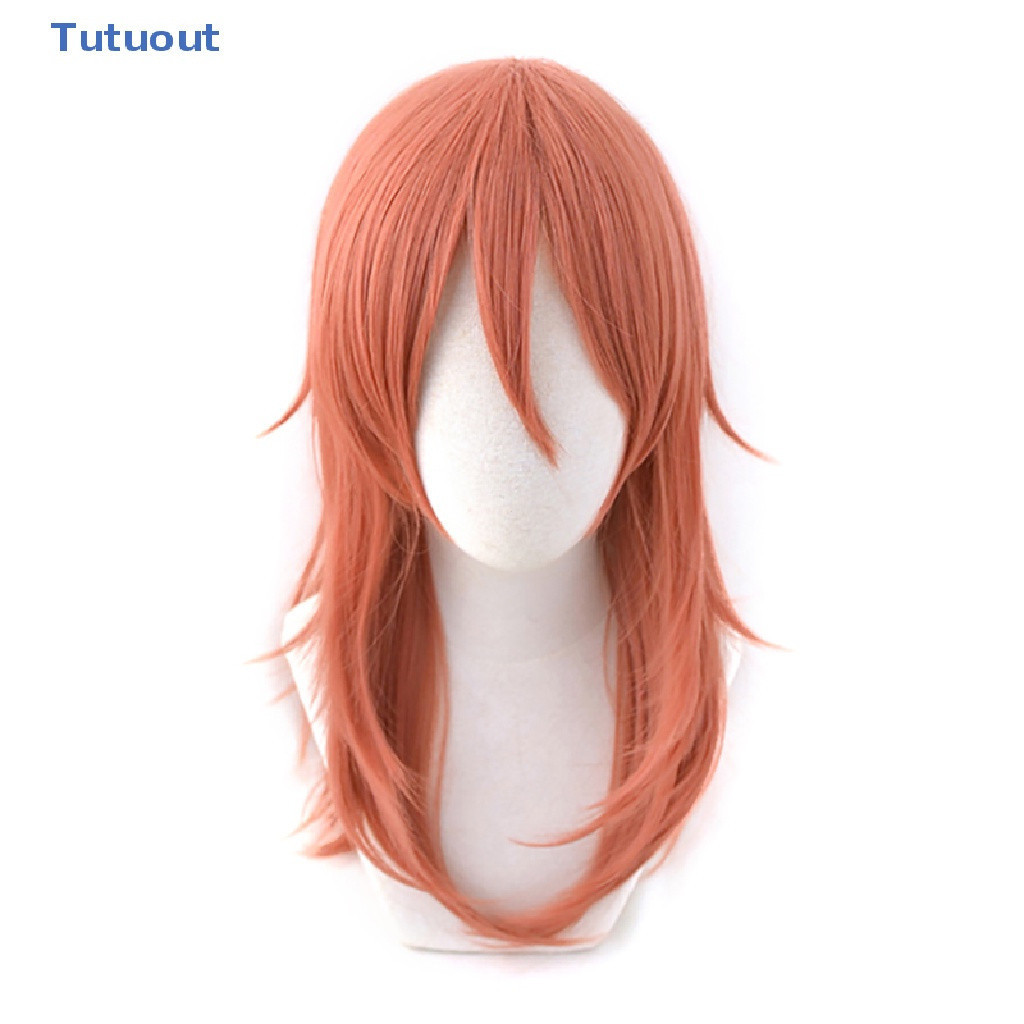 Peruca de Cosplay Long Angel para Homens TUTU Corrente, Laranja Escuro, Resistente ao Calor, Sintética, Anime, BR XLN0
