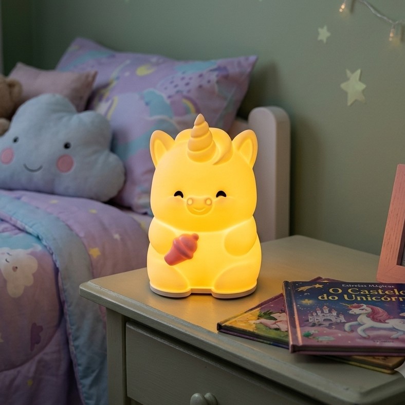 Abajur Unicórnio LED Luminária Decorativa Luz Fria/quente/natural Quarto Infantil Mesa Cabeceira Decor Presente natal