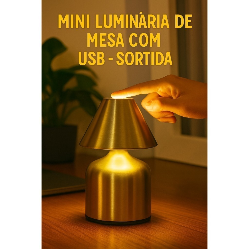 Mini Luminaria Mesa LED USB Toque Luz Noturna Cabeceira Quarto Sala Abajur Decorativo Conforto