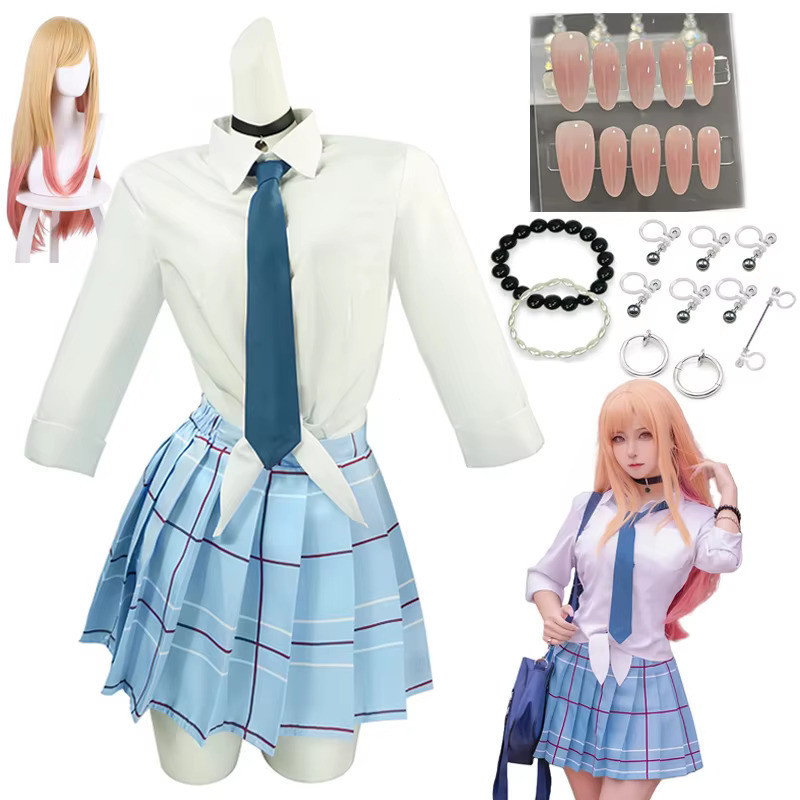 Cosplay de Kitagawa Marin, Anime My Dress-Up Darling, Fantasia Feminina, Vestidos, Uniforme de Escolar Japonesa, COS 123