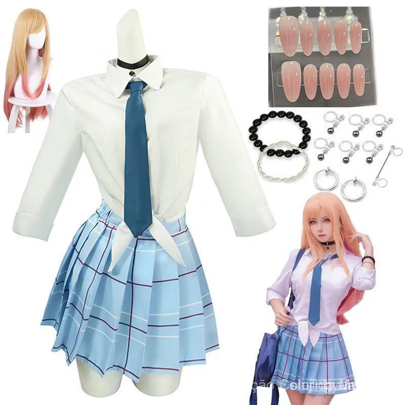 Cosplay de Kitagawa Marin, Anime My Dress-Up Darling, Fantasia Feminina, Vestidos, Uniforme Escolar Japonês, COS O67 HSM