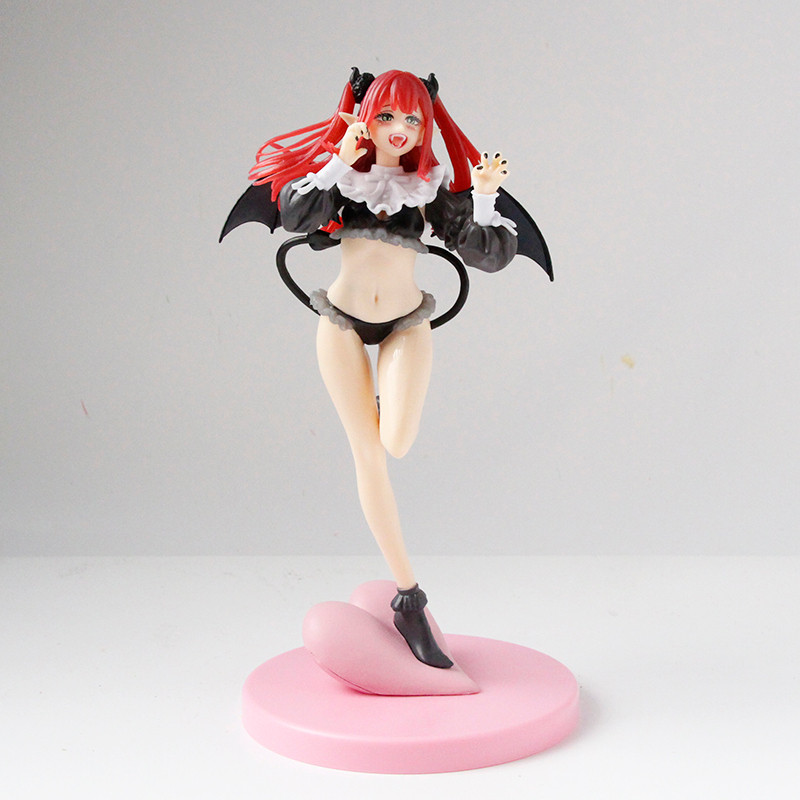 Figura de Anime de 19,5cm My Dress-Up Darling T-Mais Kitagawa Marin VC Modelo Cosplay Diabinha Fofa Liz Decoração de Mes