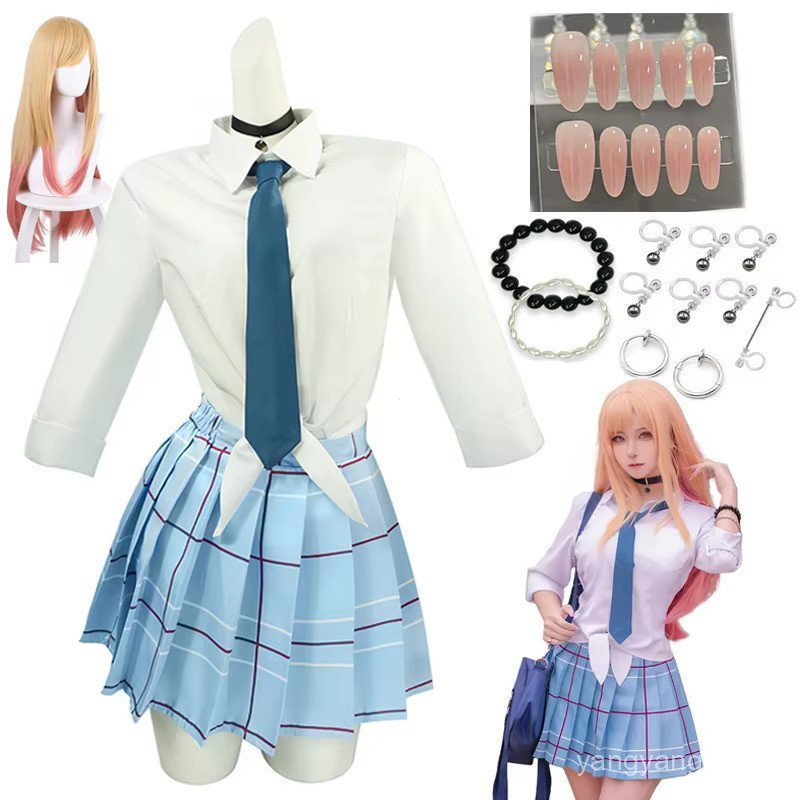 Cosplay de Kitagawa Marin, Anime My Dress-Up Darling, Fantasia Feminina, Vestidos, Uniforme Escolar Japonês, COS P6N BGQ