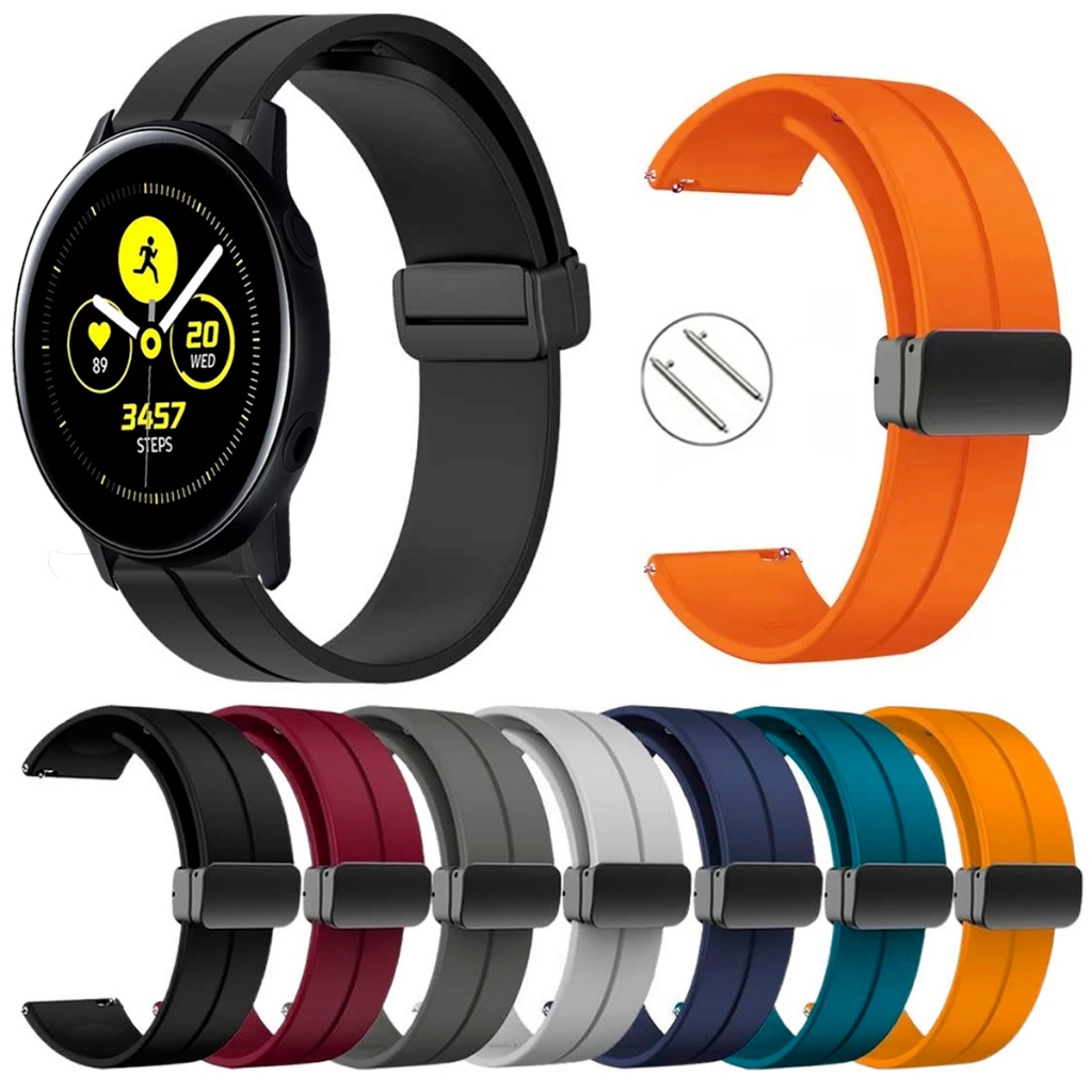 Pulseira 20mm Silicone Magnética para Smartwatch Galaxy Watch Active Sm r500 Engate Rapido Pronta entrega