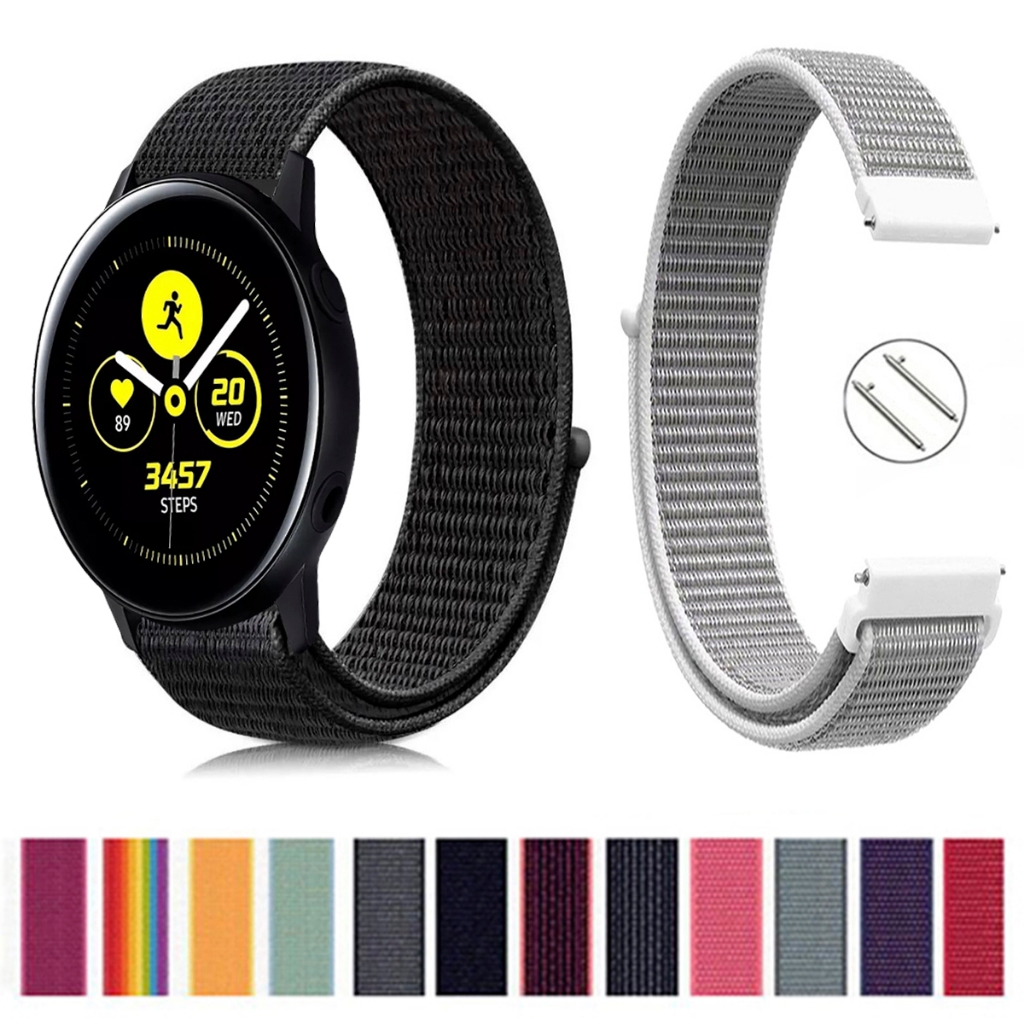 Pulseira 20mm de Nylon para Smartwatch Galaxy Watch Active Sm r500 de Engate rapido Pronta entrega Brasil