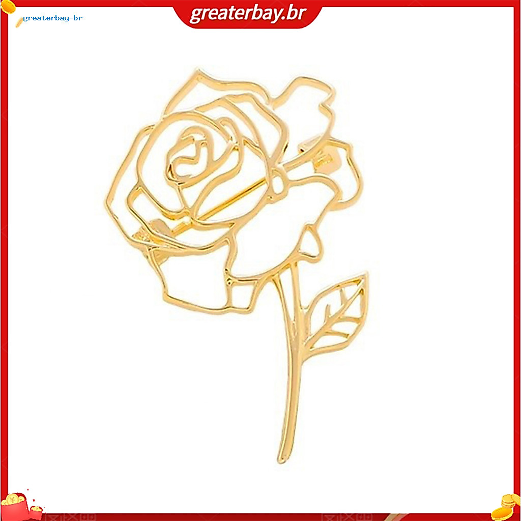 Rose Brooch Zinc Alloy Metal Pin – Durable Fade-resistant Lapel Scarf Holder Stylish Versatile Accessory for Daily Wea