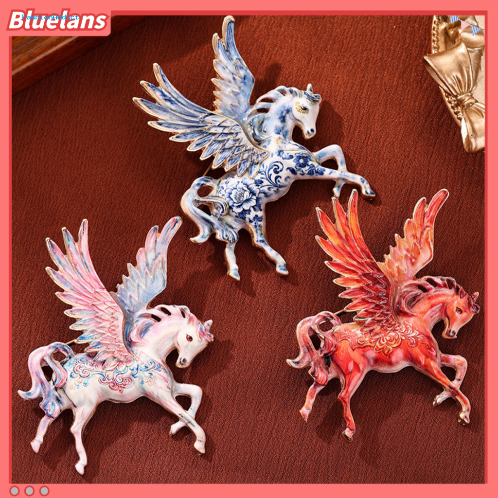 Animal Brooch Flying Horse Zinc Alloy Enamel Pin Stylish Lapel for Sweater Cardigan Coat Business Suit Decoration Unisex