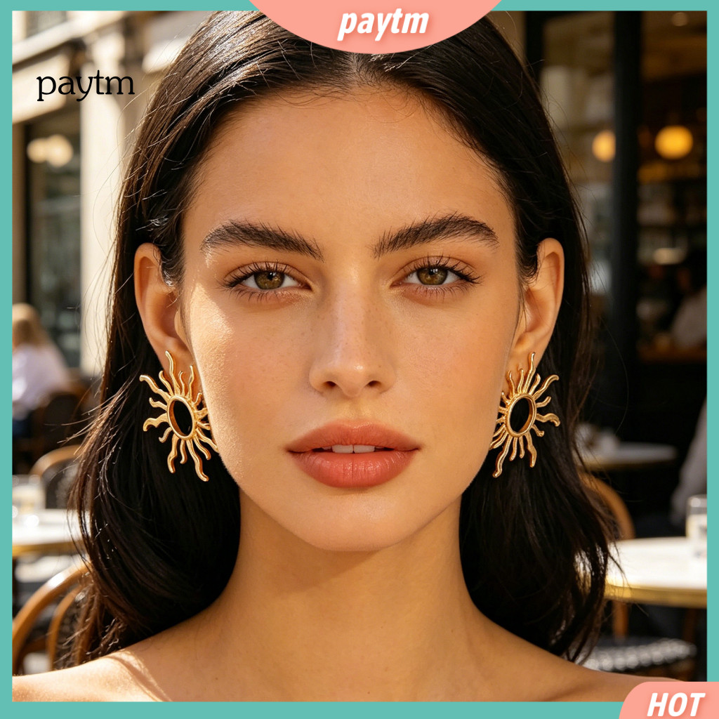 Retro Style Earrings Sunflower 1 Pair Stud for Women Lightweight Zinc Alloy Ear Jewelry Stylish Floral Design for Her fo