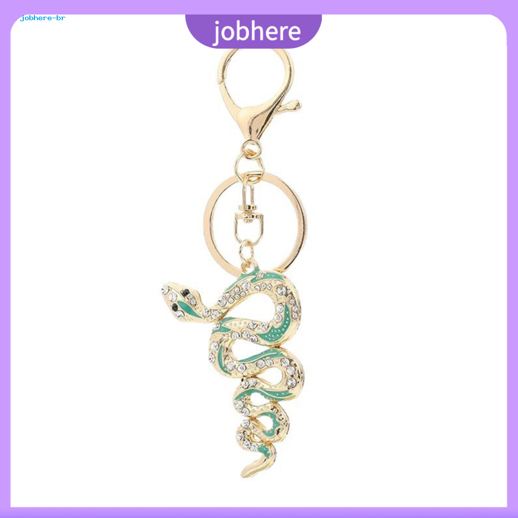 Snake Keychain Sparkling Rhinestone Pendant Lightweight Zinc Alloy Car Bag Accessory Stylish Charm for Women Men Perfect