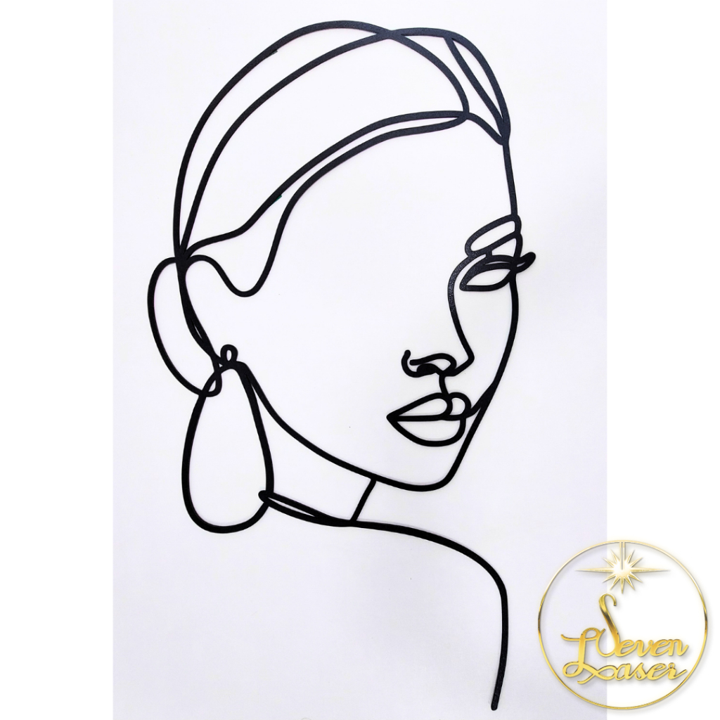 Quadros Decorativos Mulher Face Intensa Decoração Elegante Salão de Beleza Clínica Estética MDF