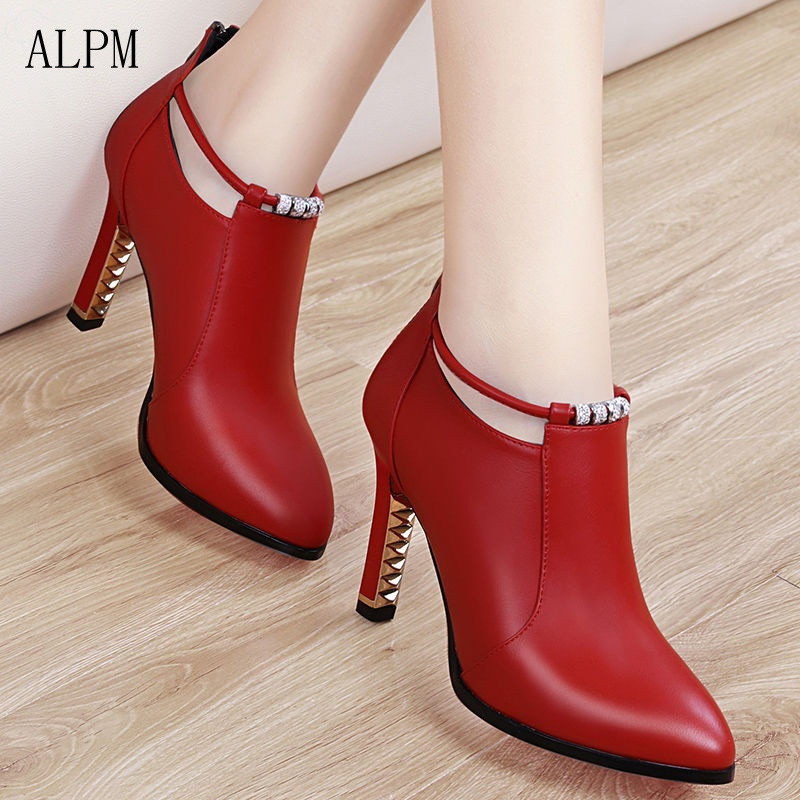 Novos Sapatos de Salto Alto para Outono e Inverno, Botas Curtas Confortáveis e Elegantes para Mulheres BUIE