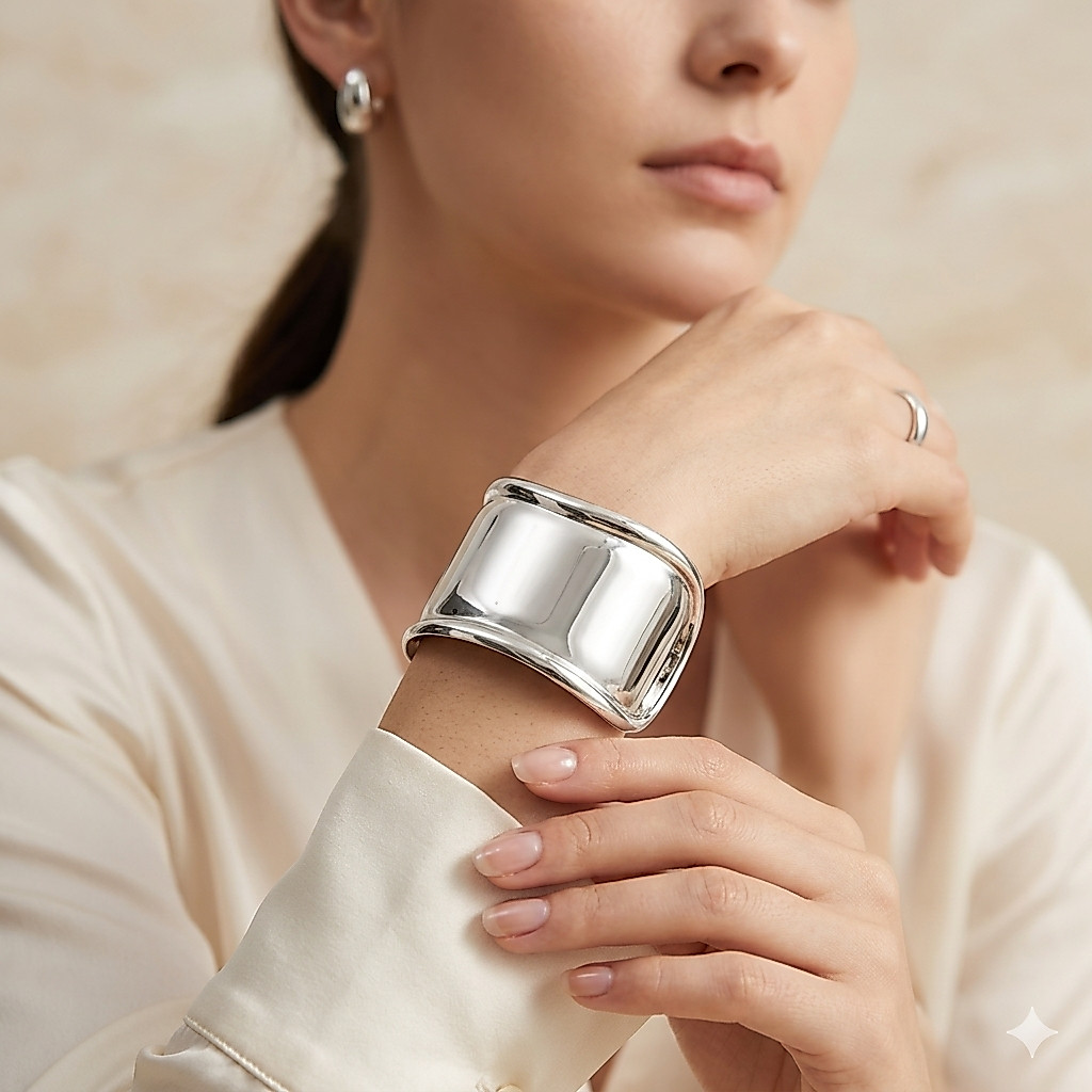 Pulseira Bracelete Feminino Grosso Luxo Regulável Dourado Elegante Moda Feminina Acessório Estiloso Presente para Mulher