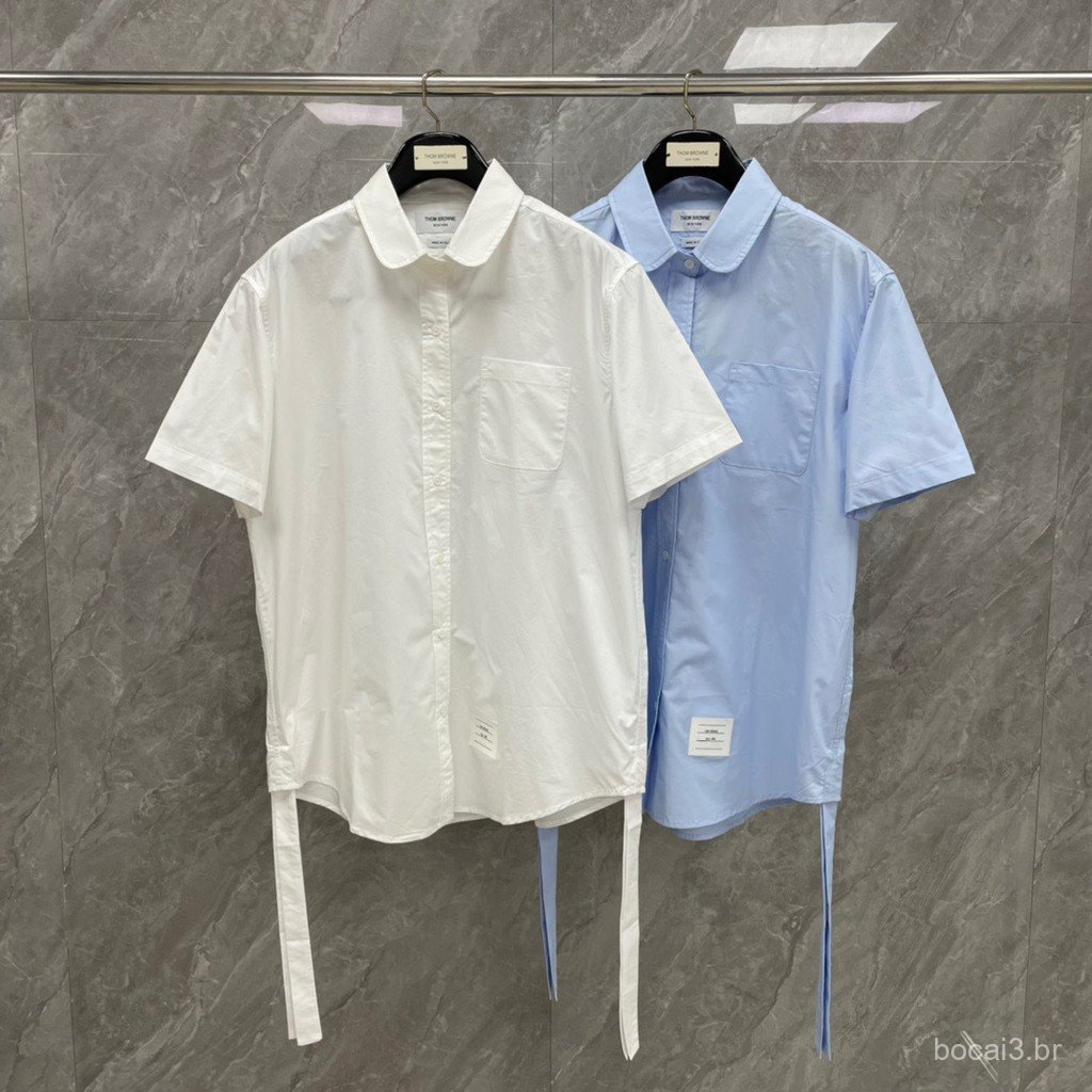 ACD5 New shirt dress made of high-count poplin fabric, simple and loose-fitting, half-sleeve, trendy for summer