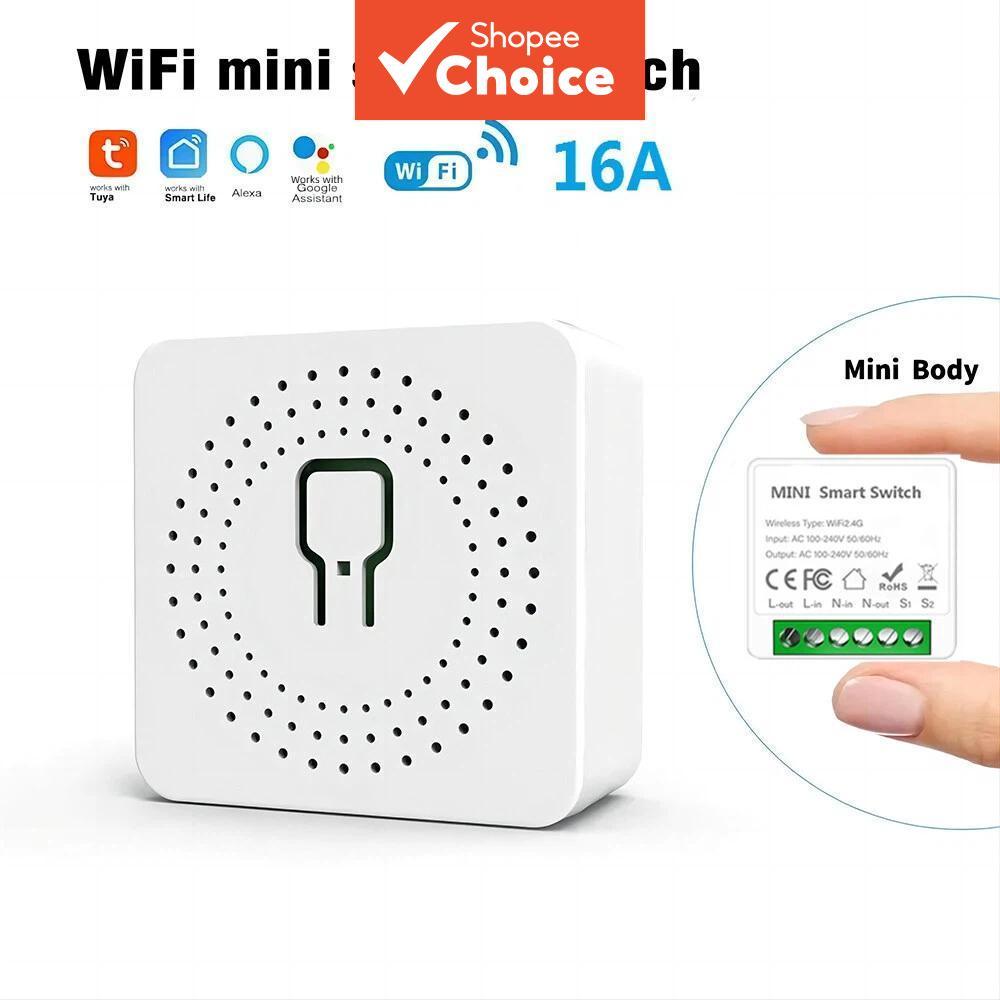 Interruptor Wi-Fi Para Tuya Mini 16A Smart Life App Automação De Controle Bidirecional Alexa Google