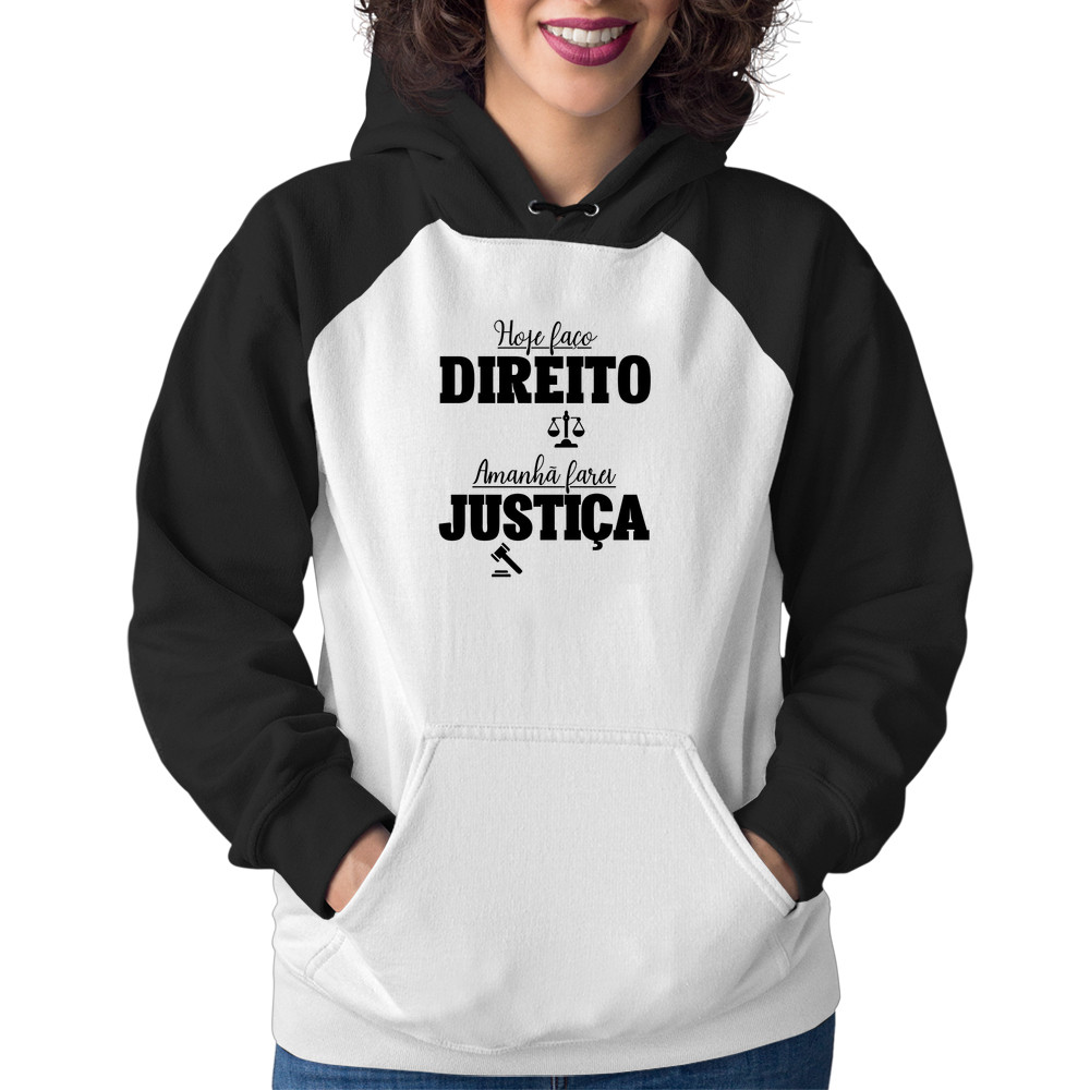 Moletom Feminino Hoje faço direito, amanhã farei justiça Blu