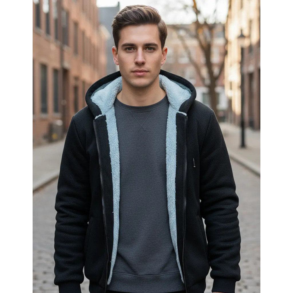 Jaqueta Moletom Flanelado Ideal Para Frio Intenso Casaco Blu