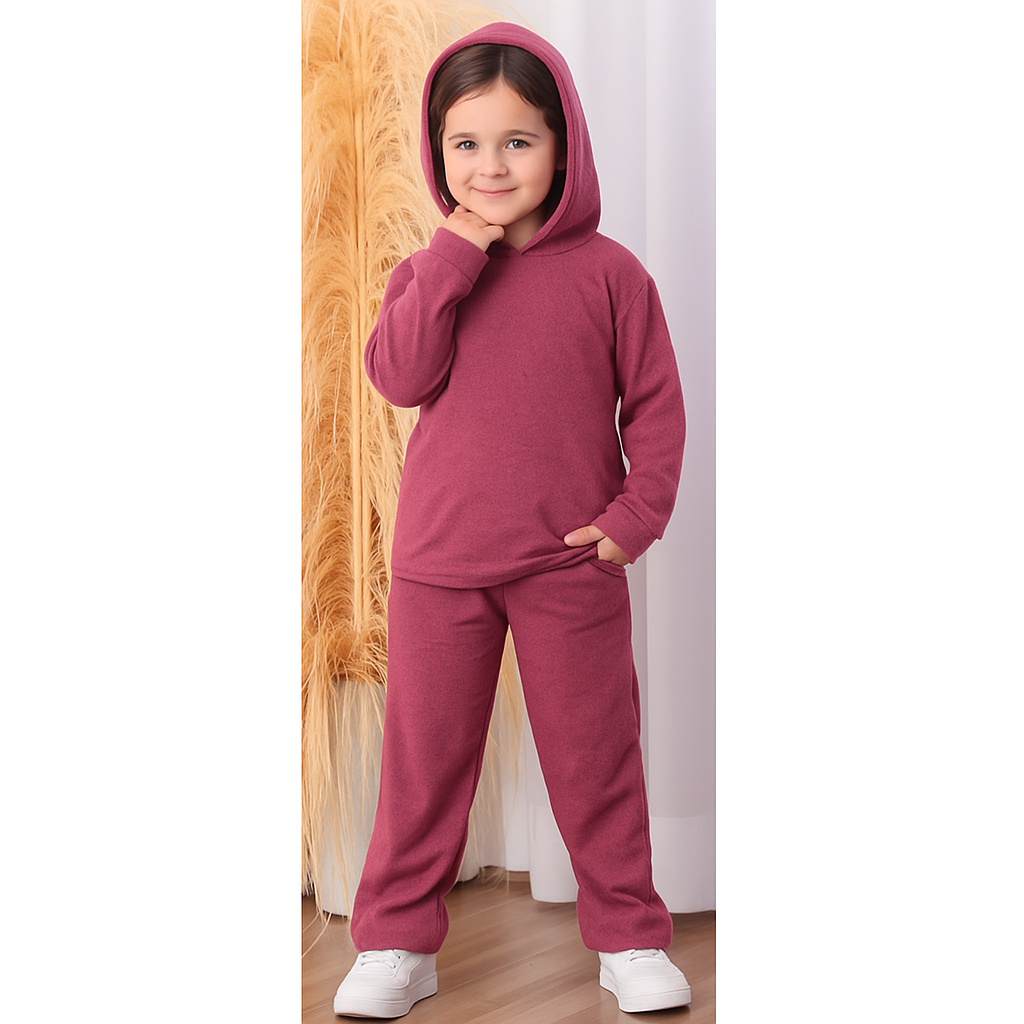Conjunto Infantil e Juvenil Lanzinha 2 Peças Blusa com Capuz e Calça com Pantalona Flare Moda Blogueirinha (CJI021) Blus