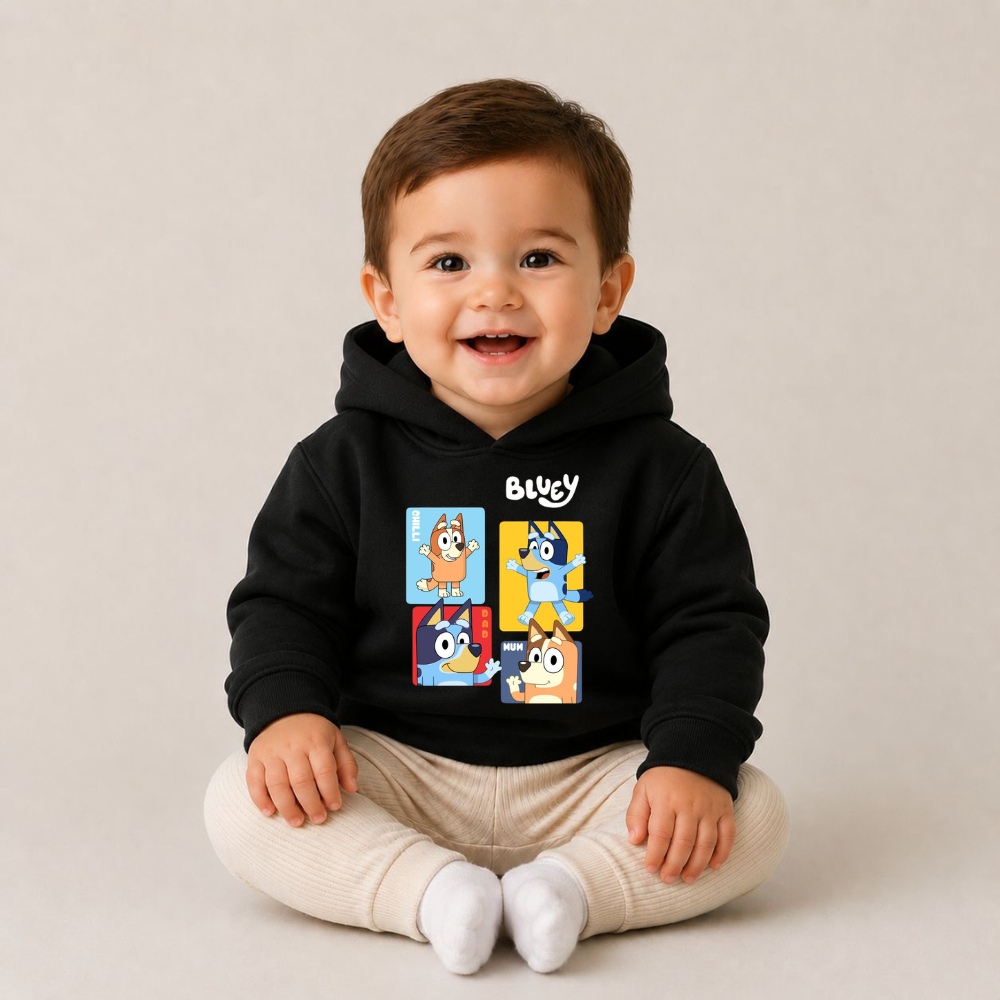 Moletom Infantil Blu Cachorrinho Confortável Capuz Frio Algodão Premium Alta Qualidade Lançamento