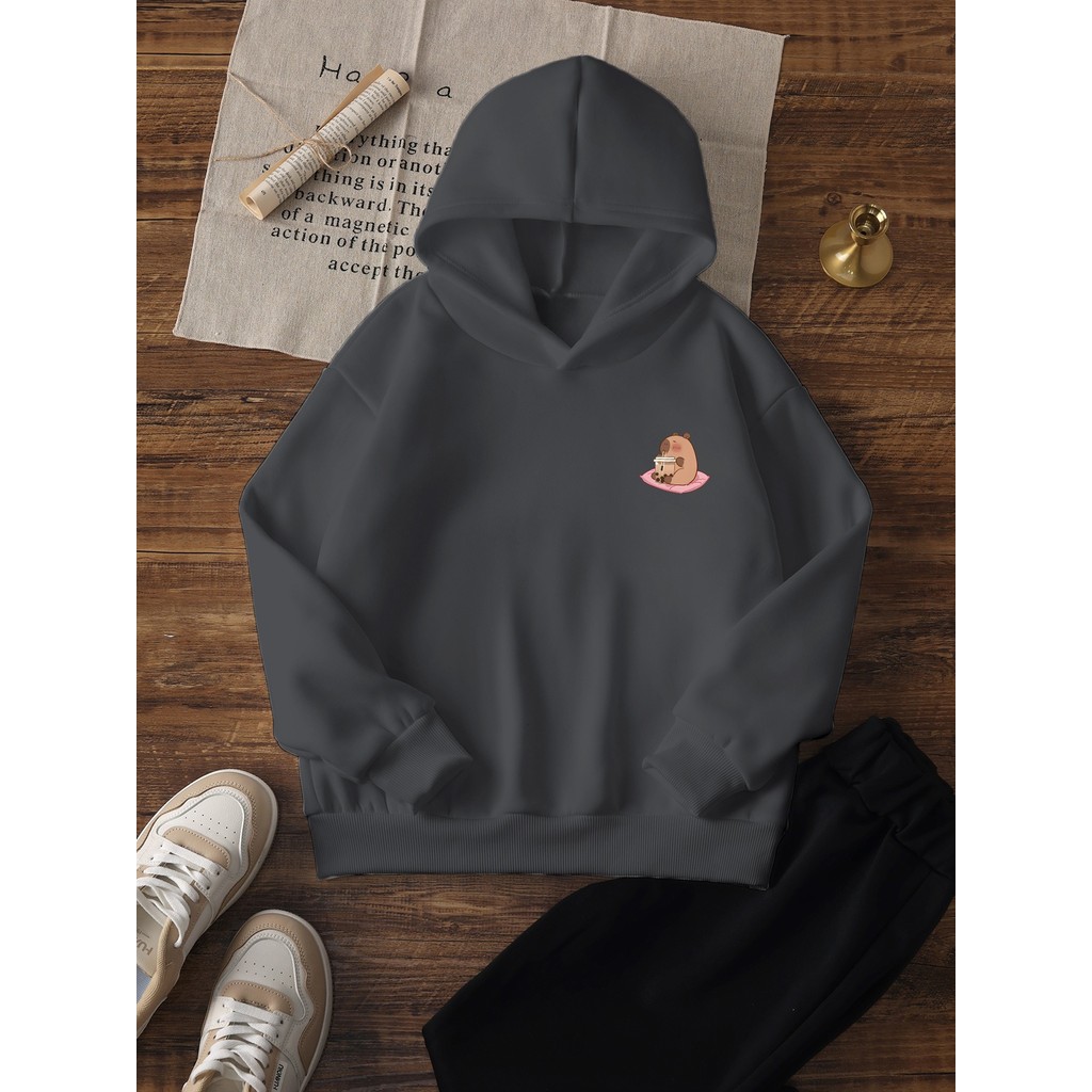 Moletom blus com Capuz Casual Nova infantil /Inverno para Meninas | Hoodie com Estampado Colorido de Alfabetos, Corte No