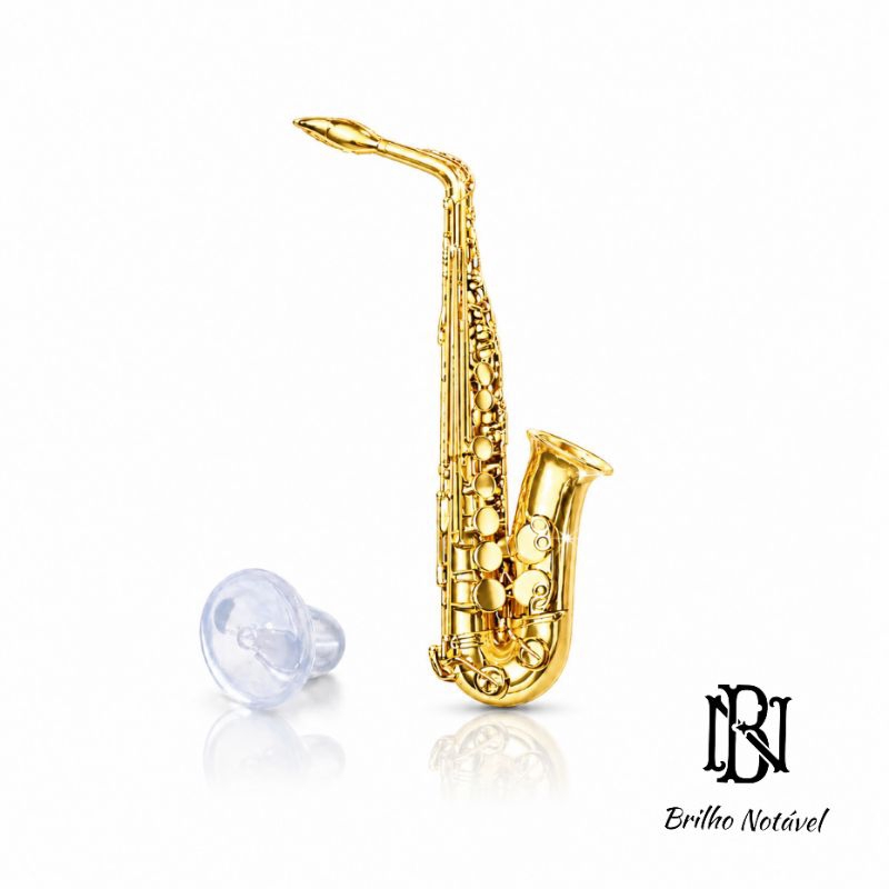 Broches Premium saxofone alto com flash de ouro - 10 unidades, atacado