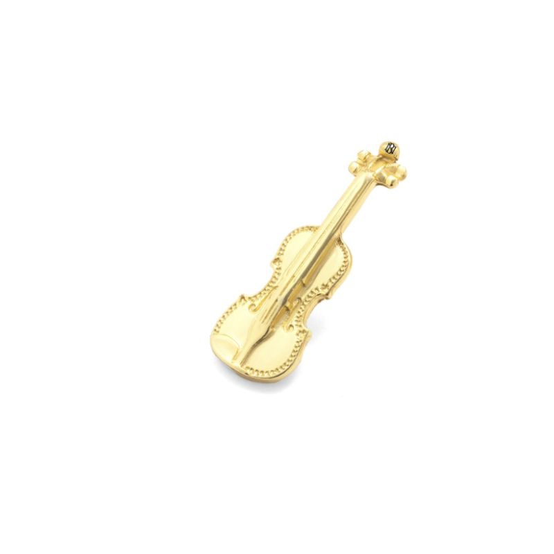 Broche Violino com flash de ouro + brinde