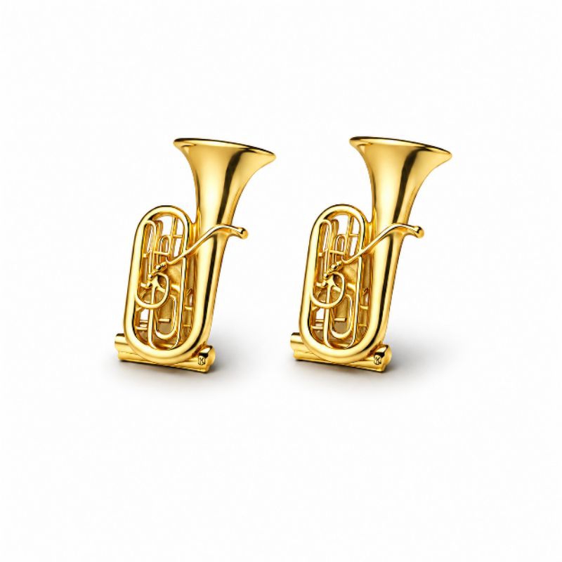 Prendedores de partituras luxo modelo tuba flash de ouro o par a pronta entrega.