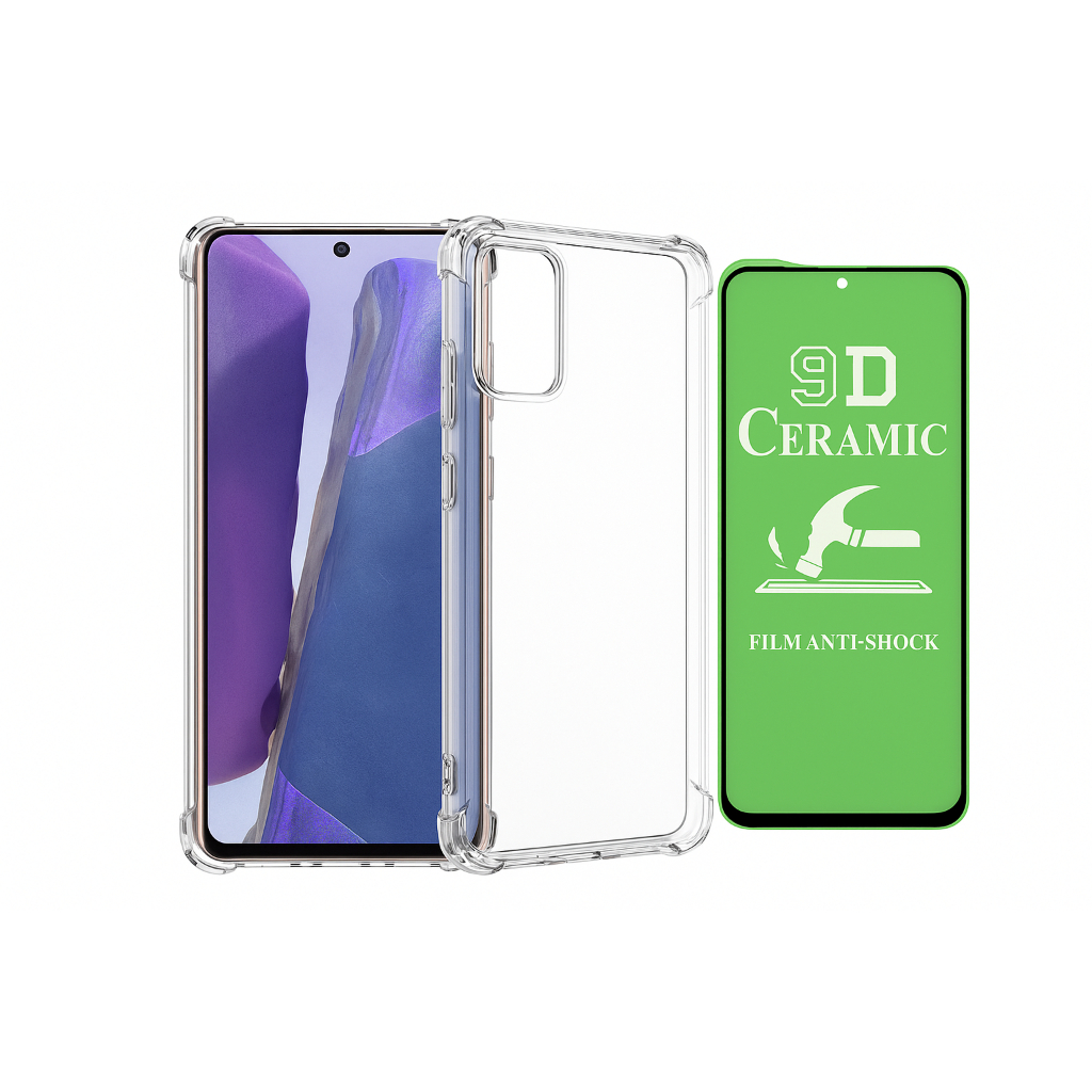 Capa Anti-Shock Silicone + Pelicula de Cerâmica 9D Samsung Note 20