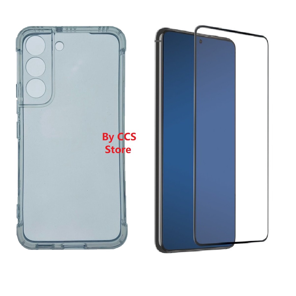 Capa Anti Impacto Para Samsung Galaxy Galaxi S22 + Pelicula De Vidro 3D (Anti queda shock choque proteção protetora air bag silicone TPU reforçada incolor transparente celular aparelho borda capinha case)
