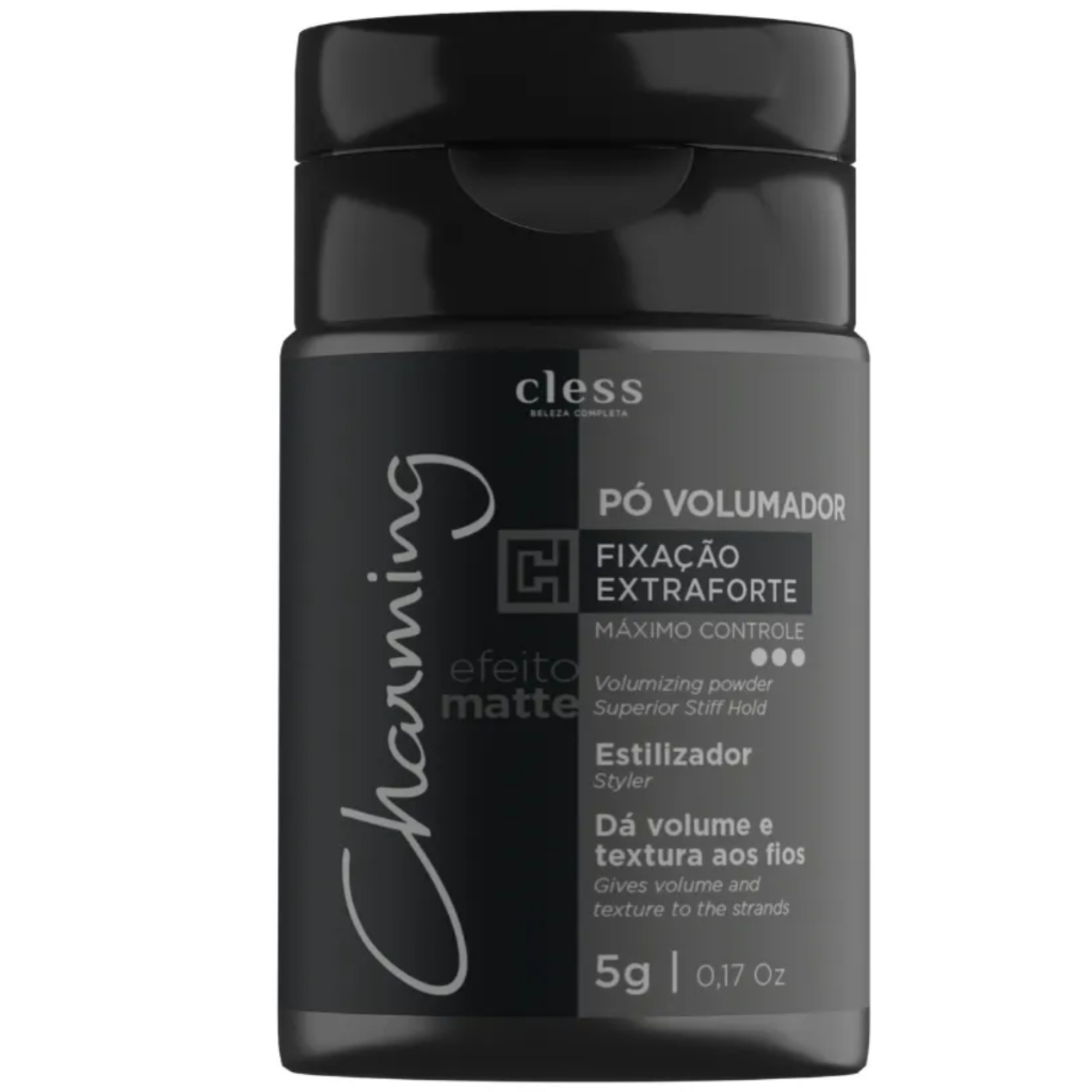 Pó Volumador Extra Forte Charming 5g dá volume e textura aos cabelos fixação moderada e efeito matte