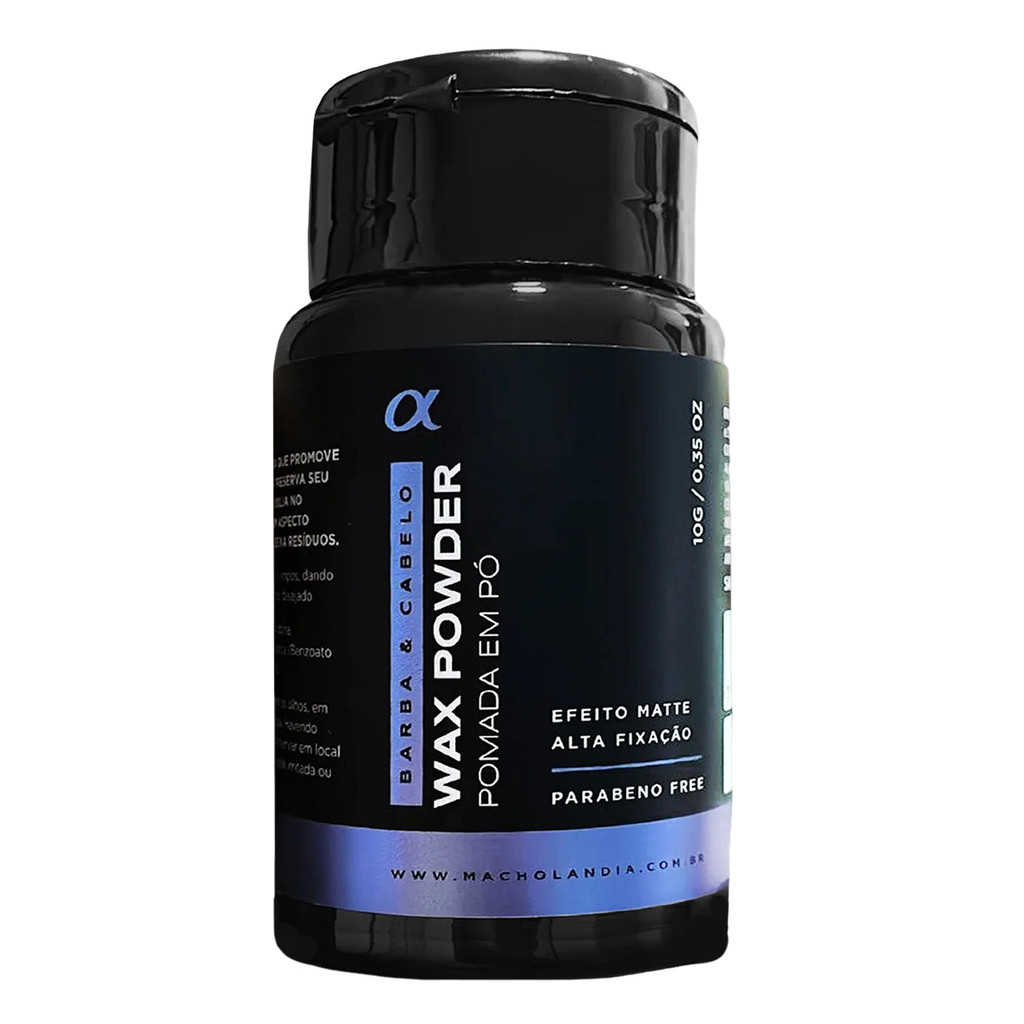 Pó Modelador para Cabelo Macho Lândia Volume Instantâneo Pomada Efeito Matte Fixação Forte 10g