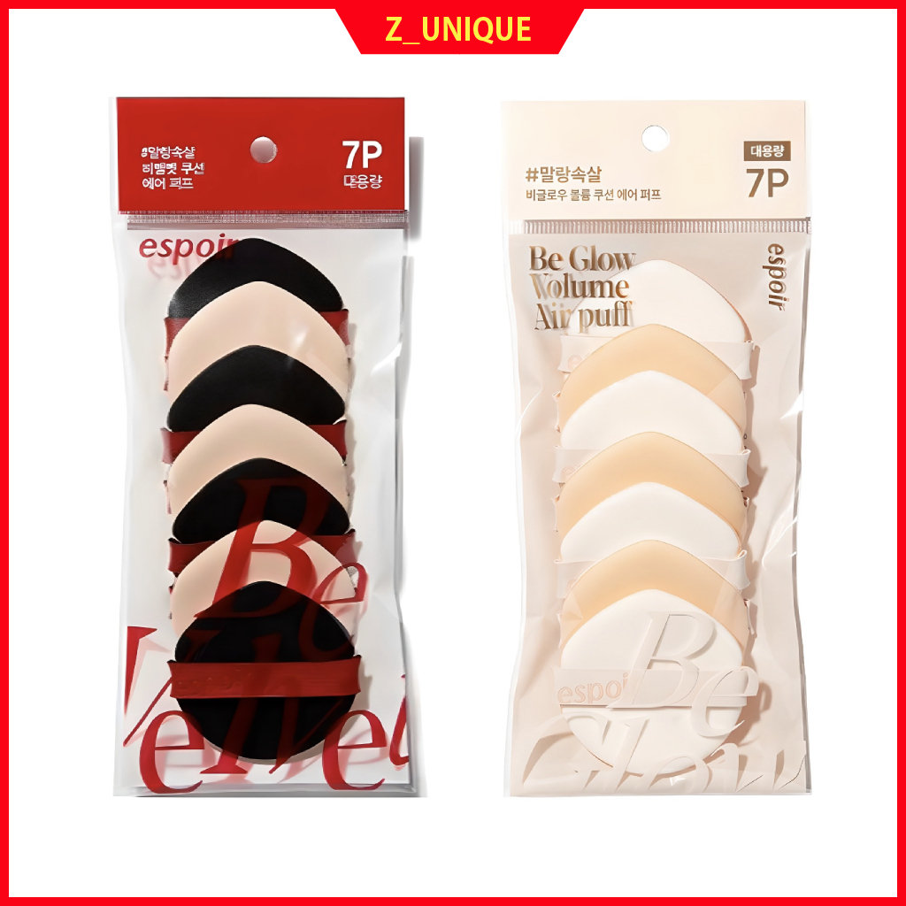 Espoor Pacote Econômico De Sopro De Ar De Nova Classe (7 Unidades)-Esponja De Almofada Rubycell Premium (Opção De Volume Be Velvet Matte/Glow)