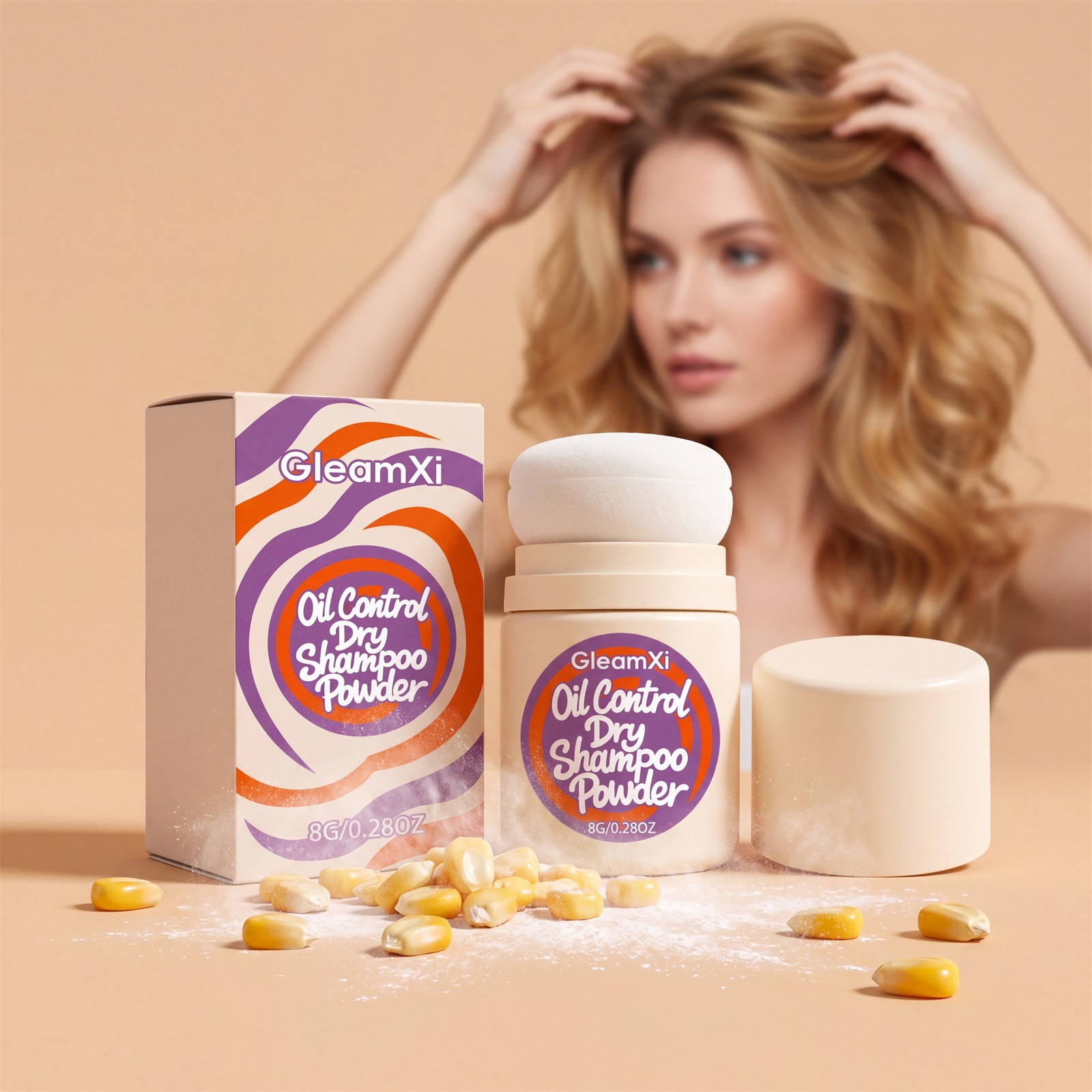 Shampoo em Pó para Controle de Oleosidade e Volume com Efeito Matte - Absorve Instantaneamente a Sujeira dos Fios - 8g,