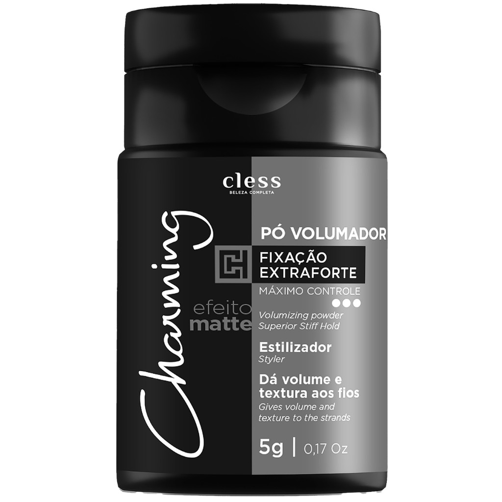 Po Volumador Charming Cless Efeito Matte Extra Forte Volume Textura Fios Estilizador Cabelo 5g