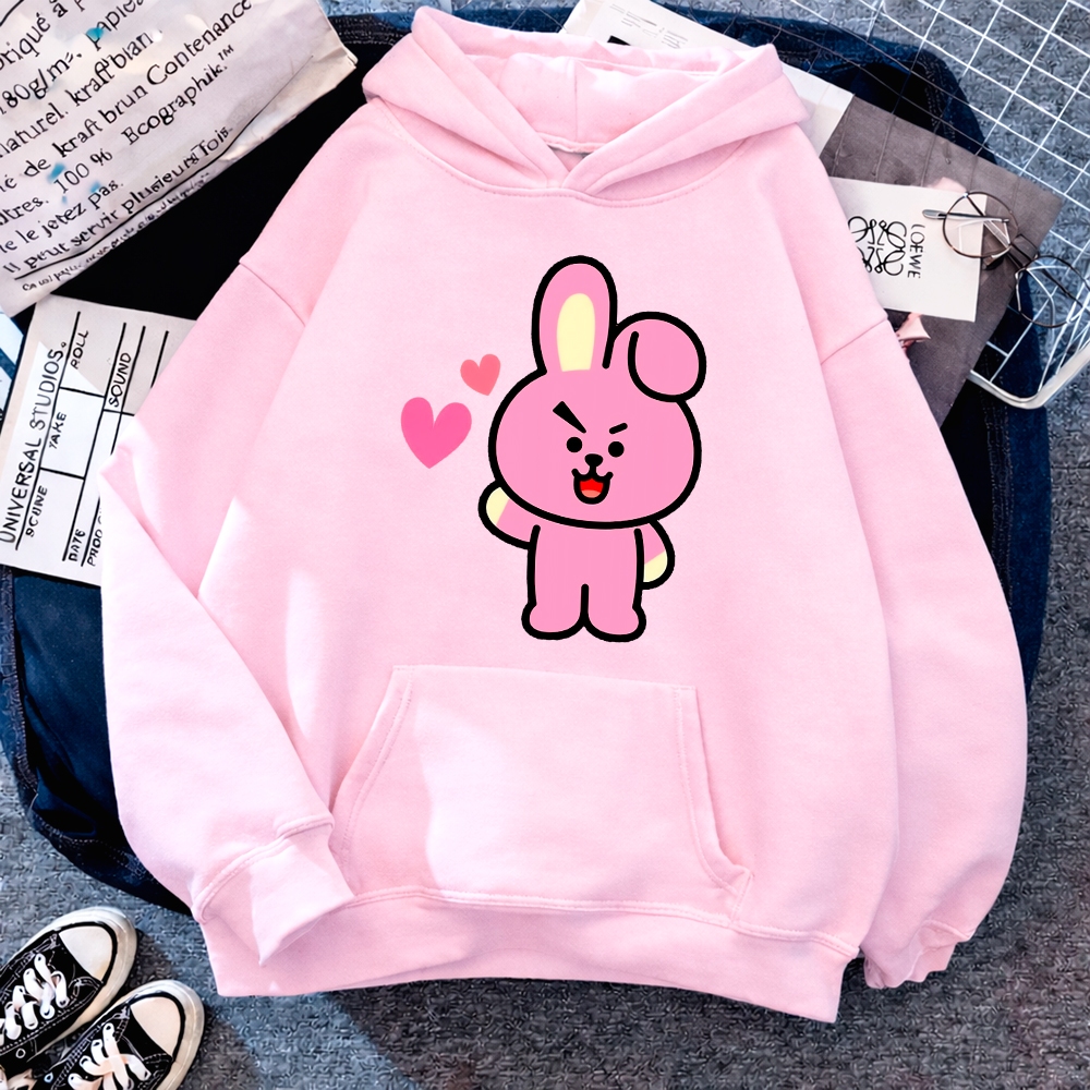 Blusa de Frio Moletom flanelado com Capuz Estampa Digital Unissex Envio Imediato Bt21