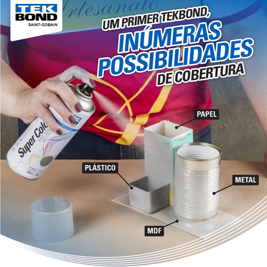 Tinta Spray Verniz Fosco Incolor Teckbond 350ml/250g Uso Profissional
