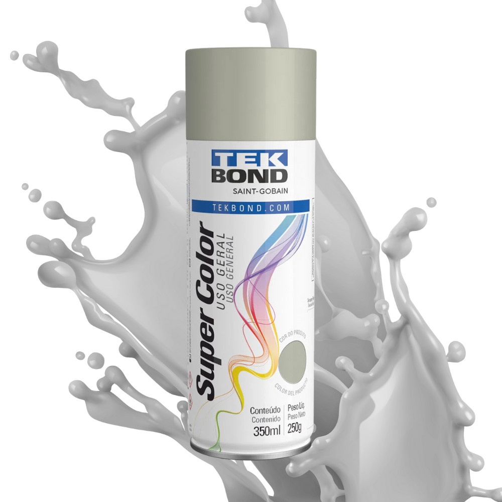 Tinta Spray Primer Fundo Preparador SuperColor Uso Geral 350ml Tekbond Aerossol Secagem Rápida