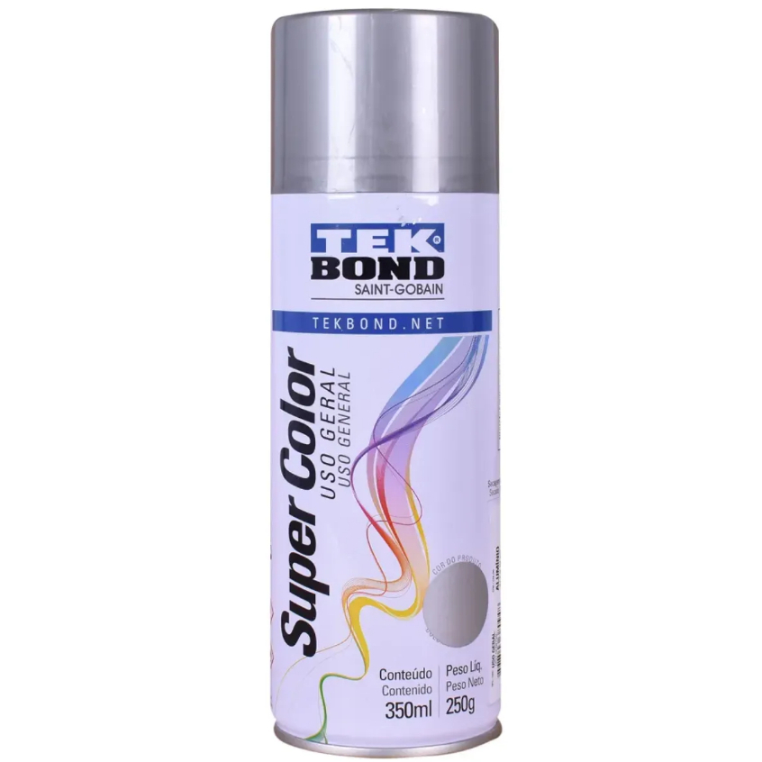 Tinta Spray Super Color para Uso Geral 350ml Tekbond - Cinza