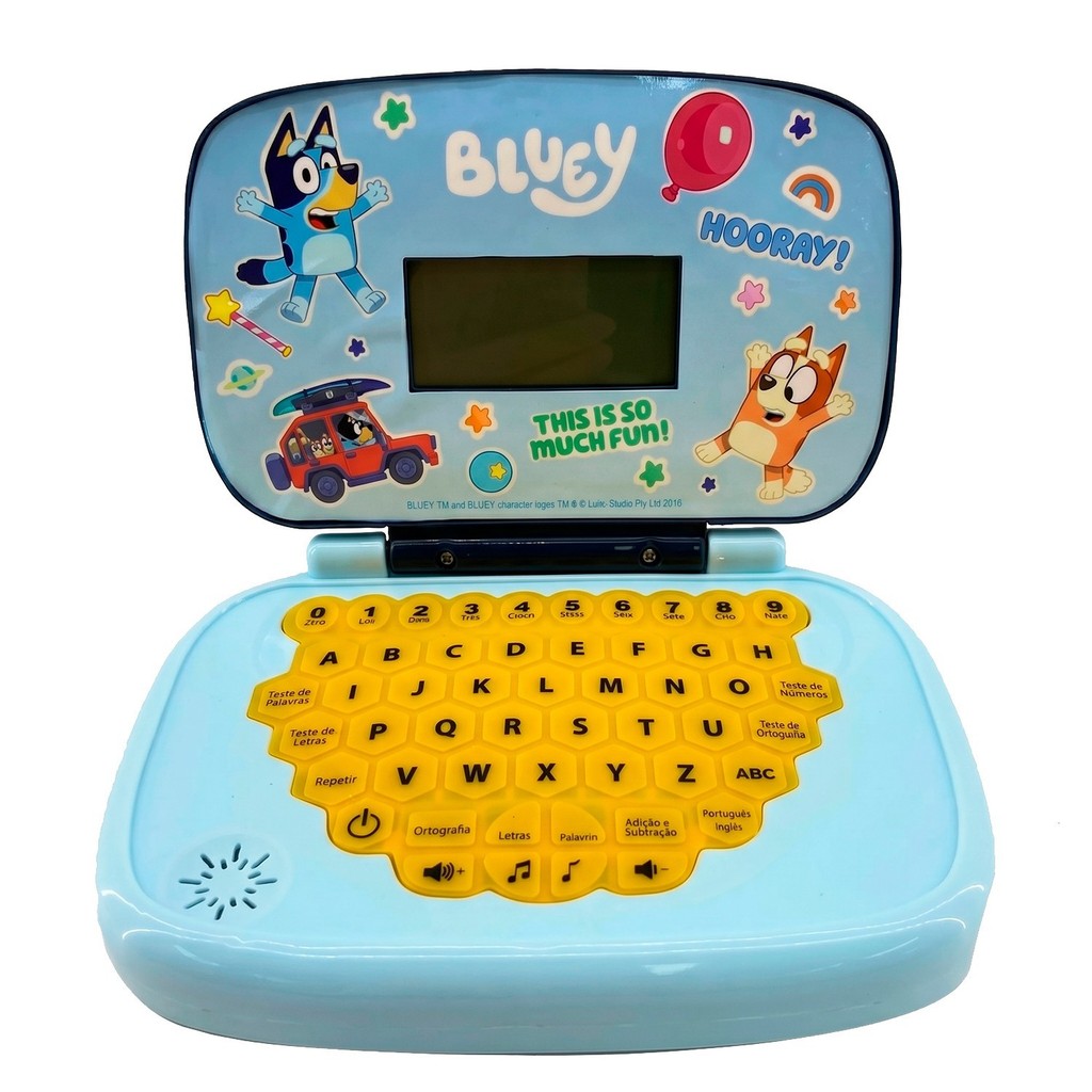 Laptop Infantil Bilíngue Bluey Educativo Musical Inglês E Português Jogos Para Crianças - Candide