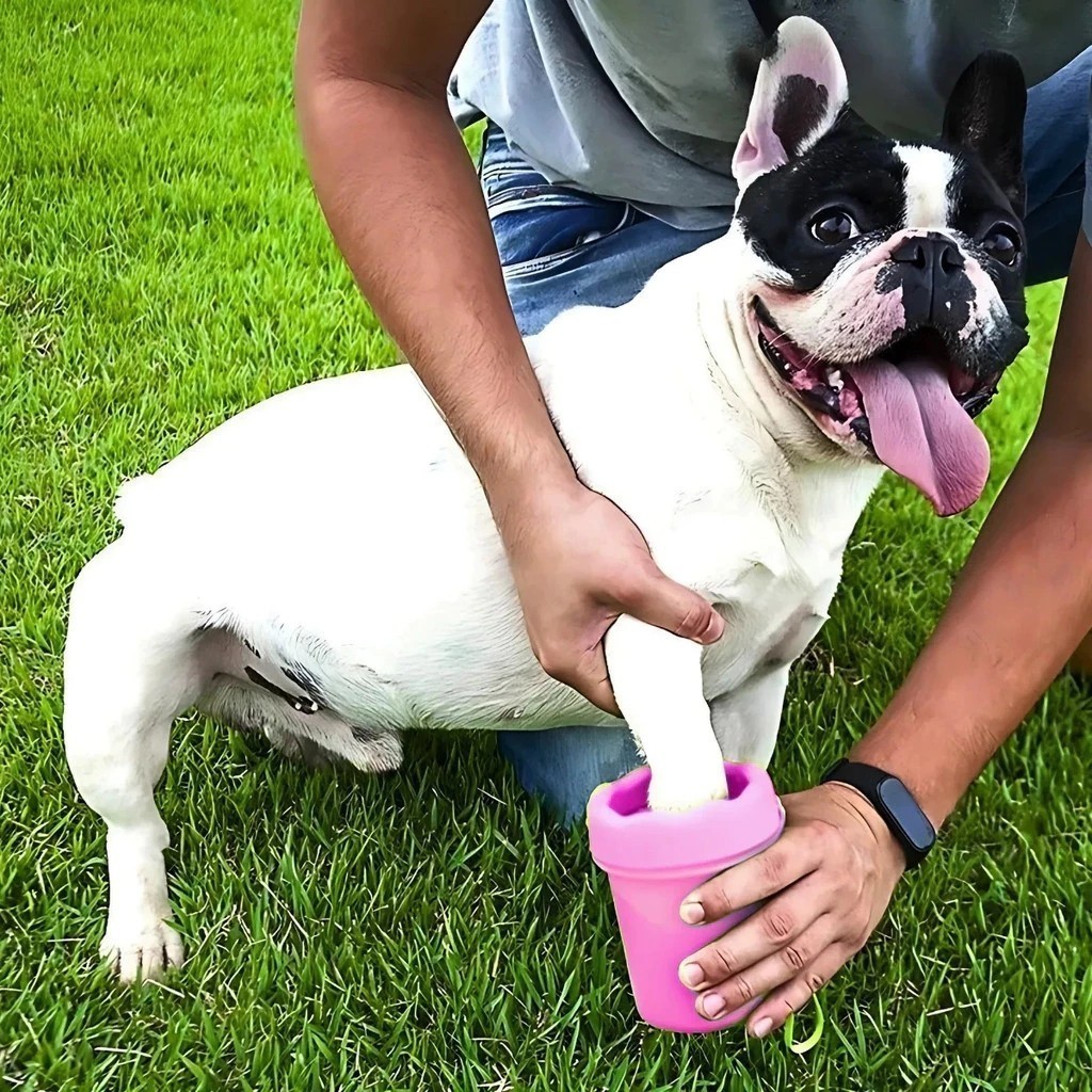 Copo Limpador Patas Silicone Cachorros Balde Passeio Gatos Pet Pezinho Unha Sujeira Bacia