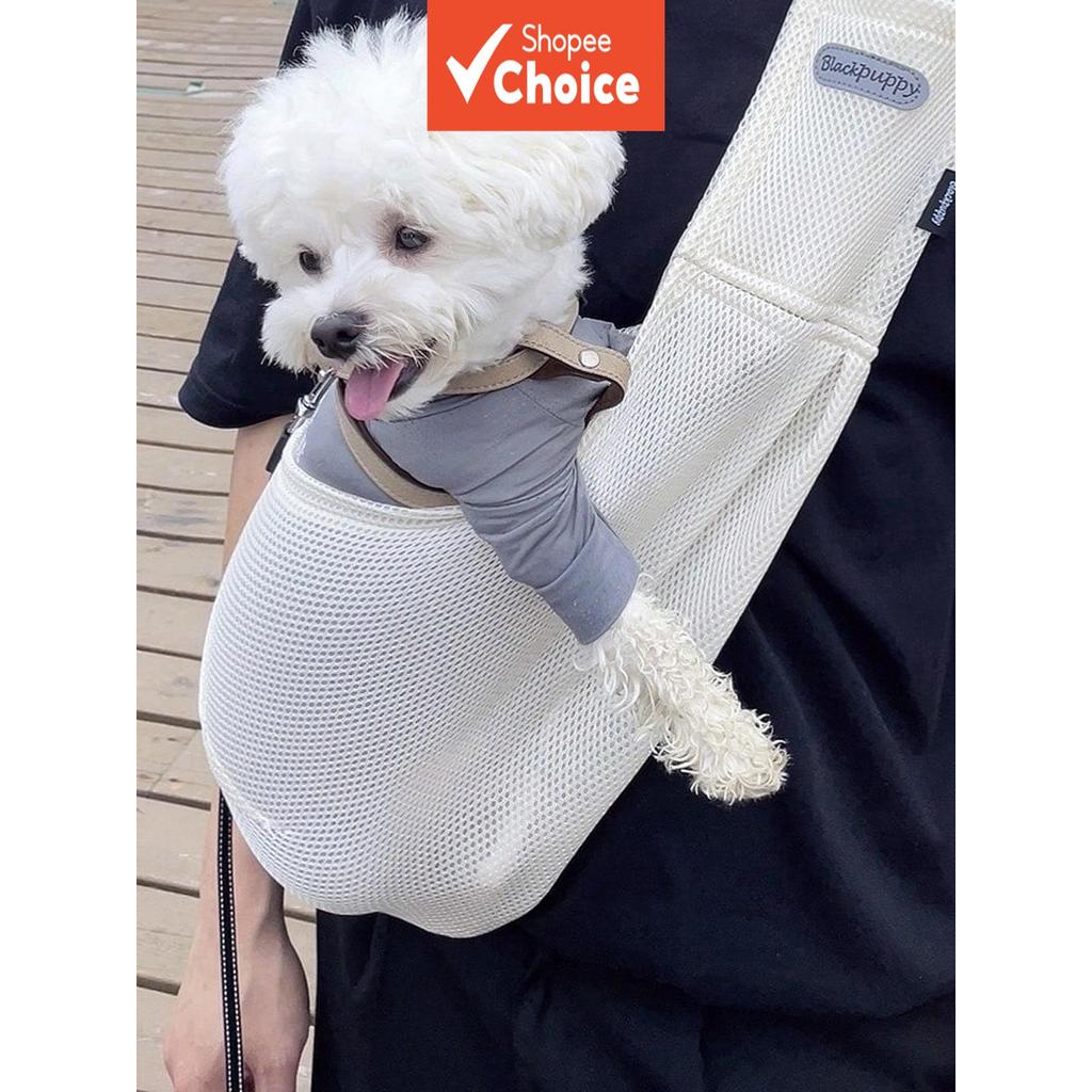 1pc Saco de ombro único para animais de estimação respirável, leve, em malha, para cães e gatos, portátil para passeio