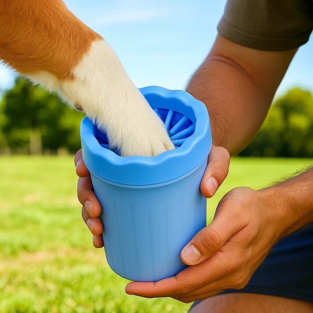 Copo Limpador Patas Silicone Sujeira Bacia Cachorros Balde Passeio Gatos Pet Pezinho Unha