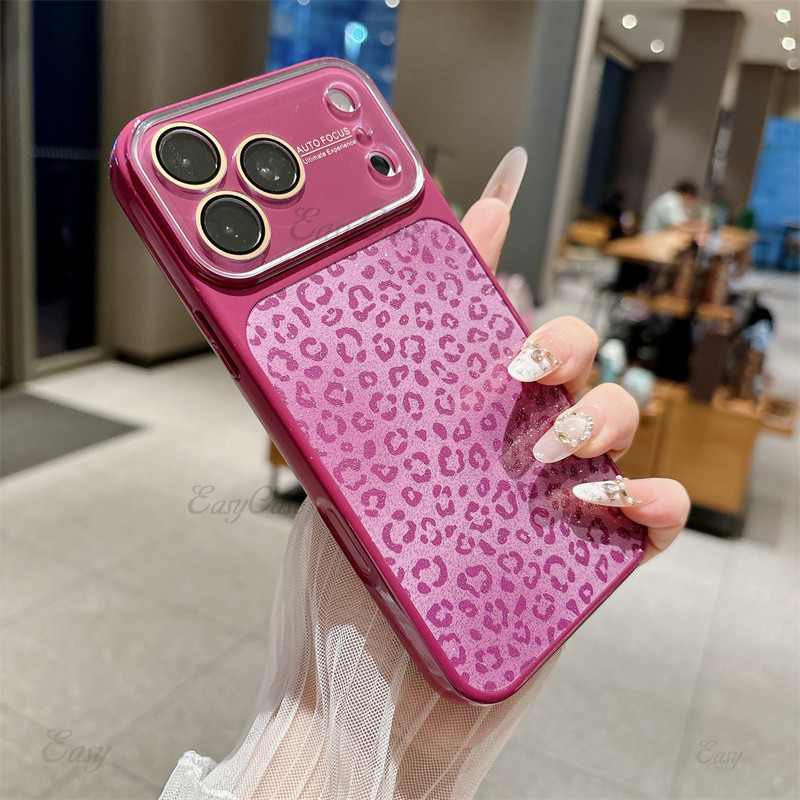 Flash Rosa Leopardo Padrão Caso De Telefone Para iPhone 18 17 16 15 14 13 Pro Max Anti Deslizamento E Queda Capa Proteto