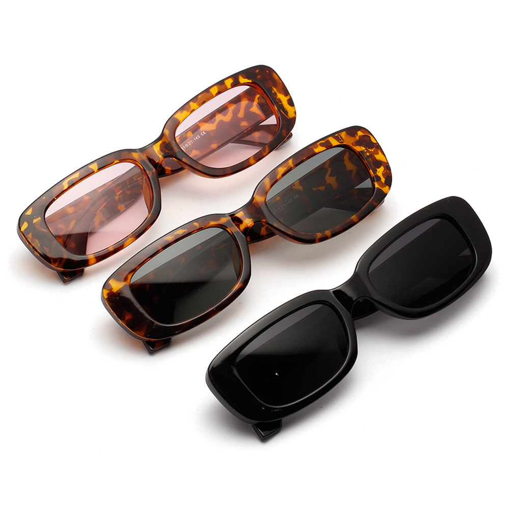 Óculos De Sol Retrô Futura Lente Leopardo amarelo rosa Blogueira Uv Óculos de Armação Quadrada Preta Pequena Feminina