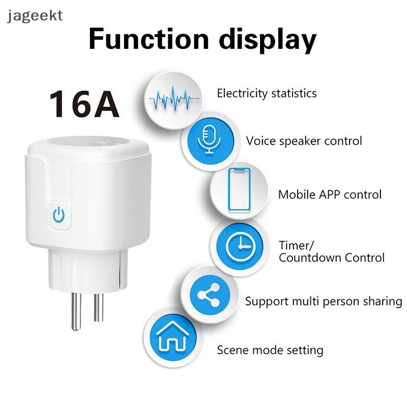 [jageekt] Plugue Inteligente WiFi Soet Ue 16A/20A Com Função De Temporização De Monitor De Energia Tuya Smart Life APP C