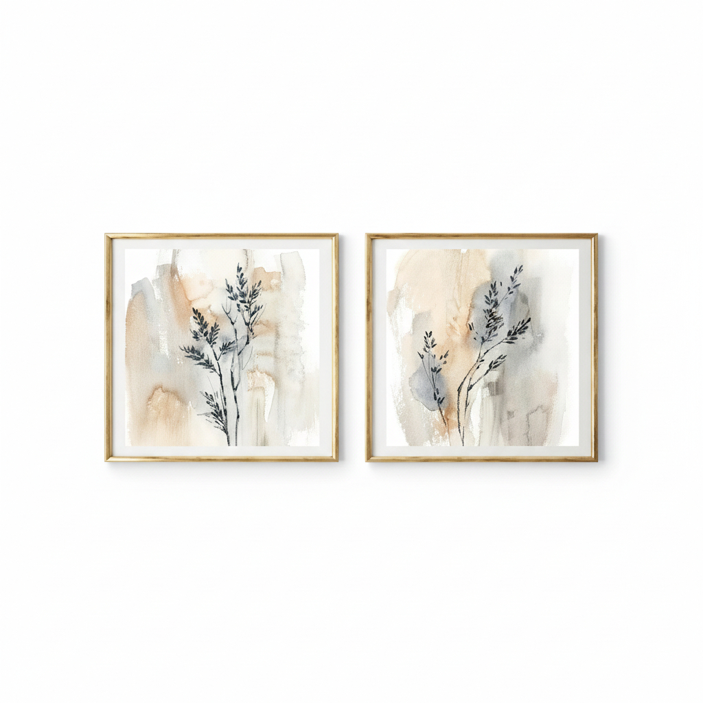 Quadros decorativos Plantas abstratas (2 peças)