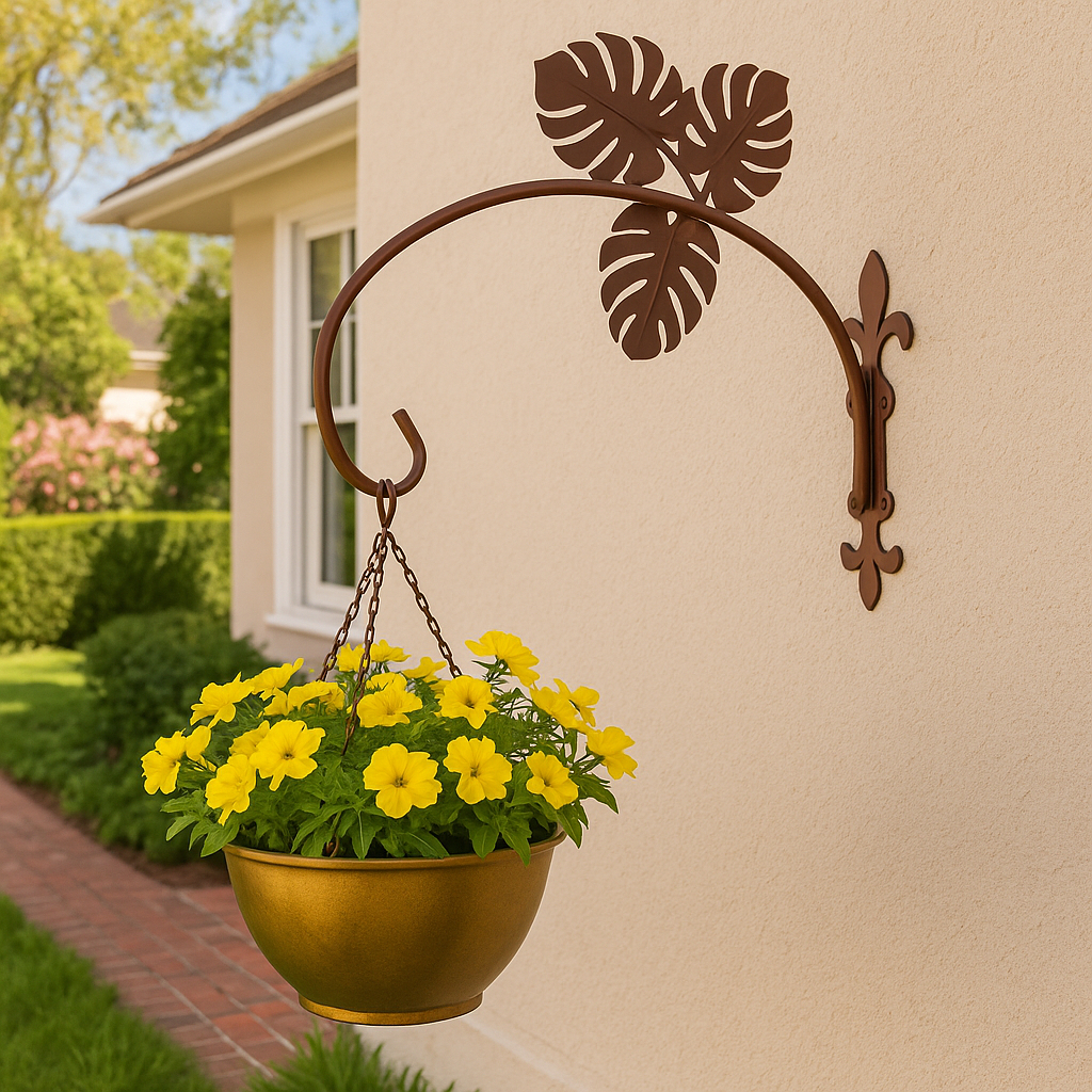 Suporte De Parede Para Vasos Modelo Costela De Adão Resistente Decorativo Em Aço Plantas Flores