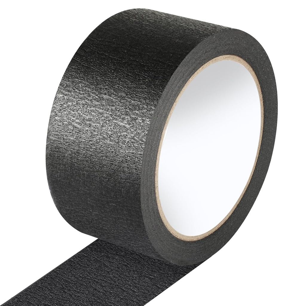 Black Painters Tape - 2 Inch Wide Black Masking Tape - Multi-Surface, Smart Adhesion, Indoor & Outdoor - Paint Tape for