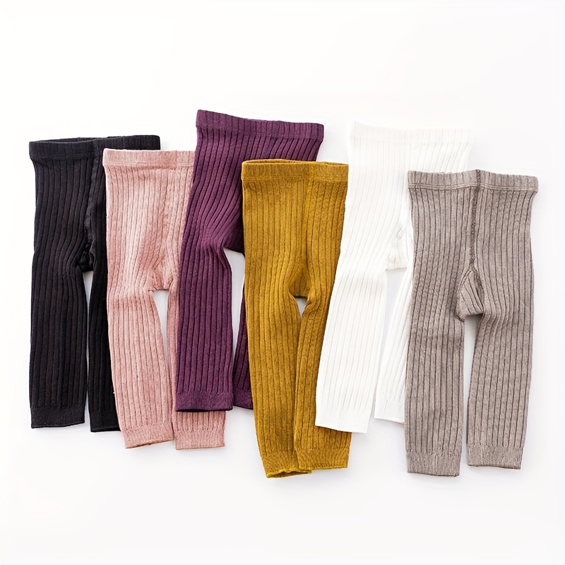 1 Peça Leggings Infantis De Malha Canelada De Algodão Elástico Grande PP Sem Pés Calças Macias E Confortáveis Para Bebês