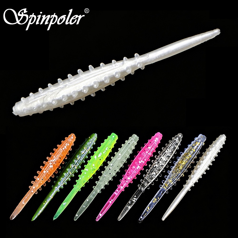 Ajing Micro Isca Macia 20 Peças 3.7cm 0.22g Super Stretch TPR Mini Pequena De Cauda De Agulha Com Nervuras Corpo Rockfis